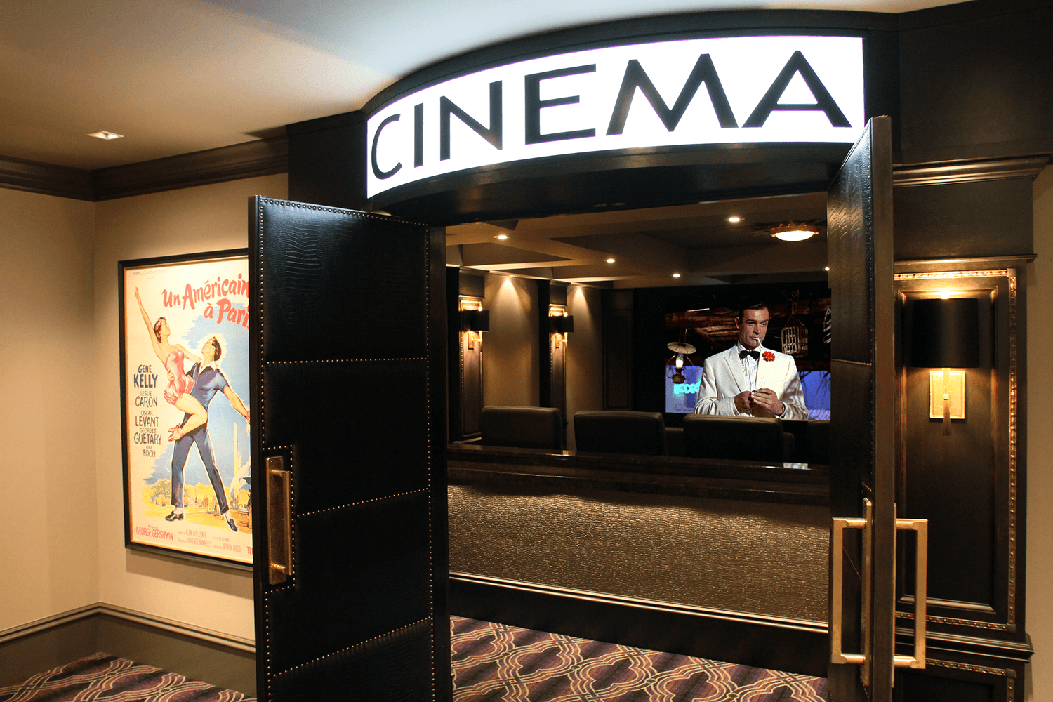 Gorgeous entrance of a recent Sound &amp; Vision design build home theater project in Barrington Hills.