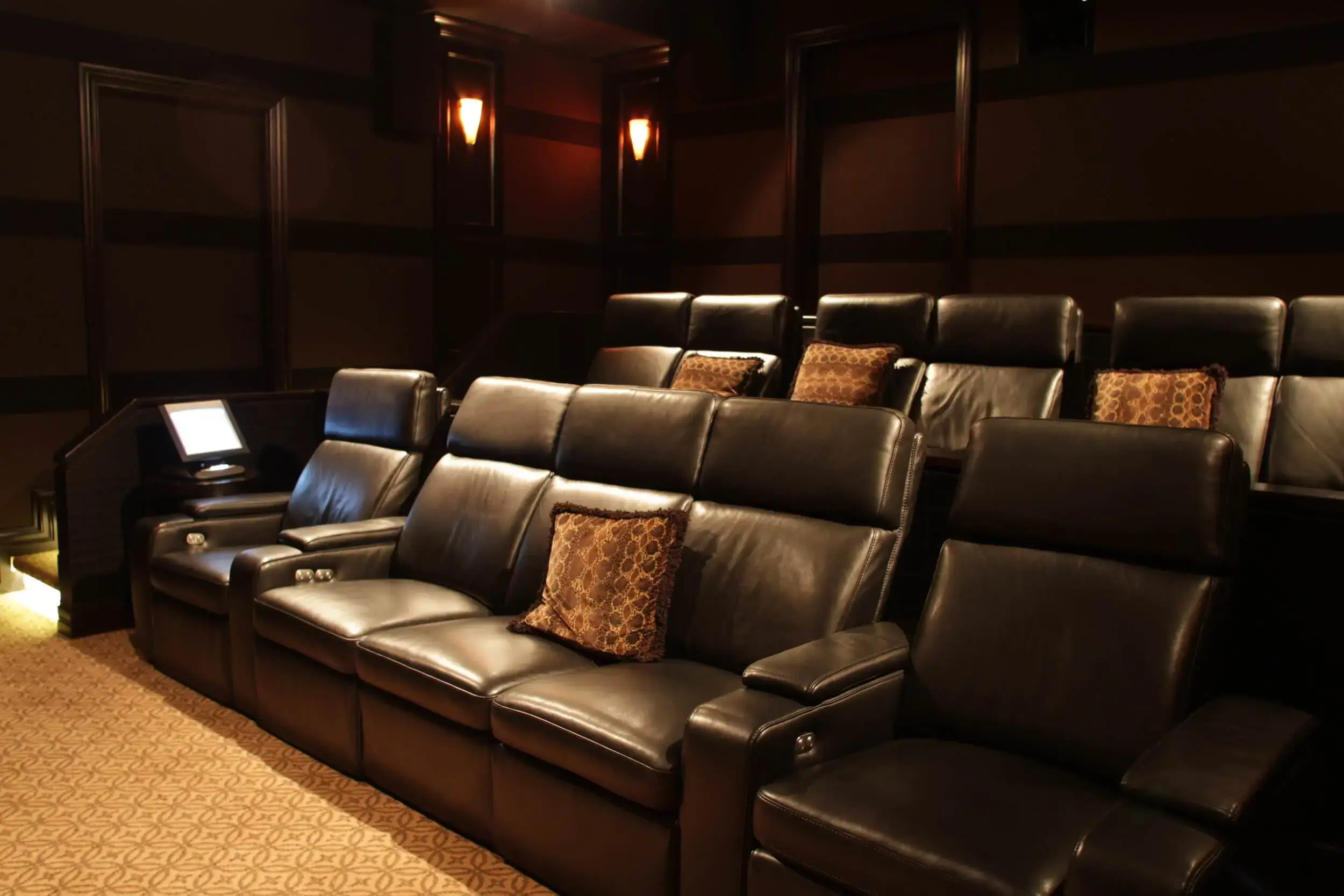Leather Seating in Home Theater